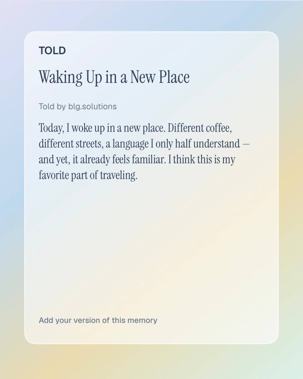 TOLD share card